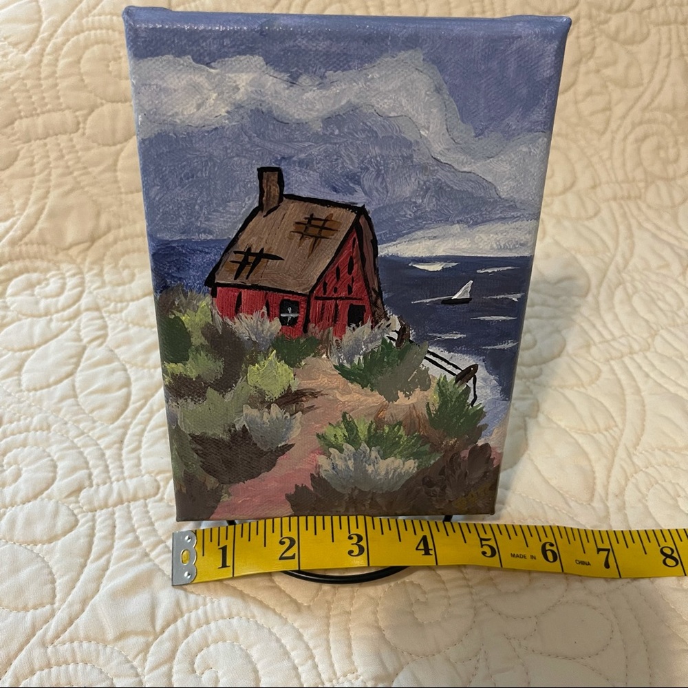 Original Acrylic Painting 5x7 "Shanty By the Sea"